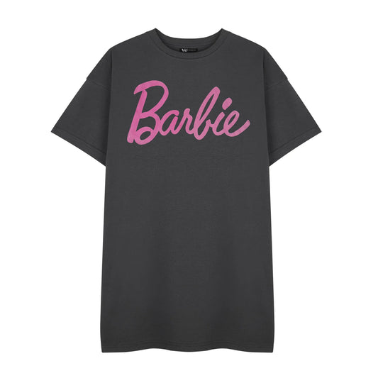 Grey - Front - Barbie Womens-Ladies Logo T-Shirt Dress