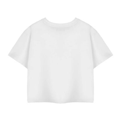 White - Back - Polly Pocket Womens-Ladies Retro Logo Crop T-Shirt