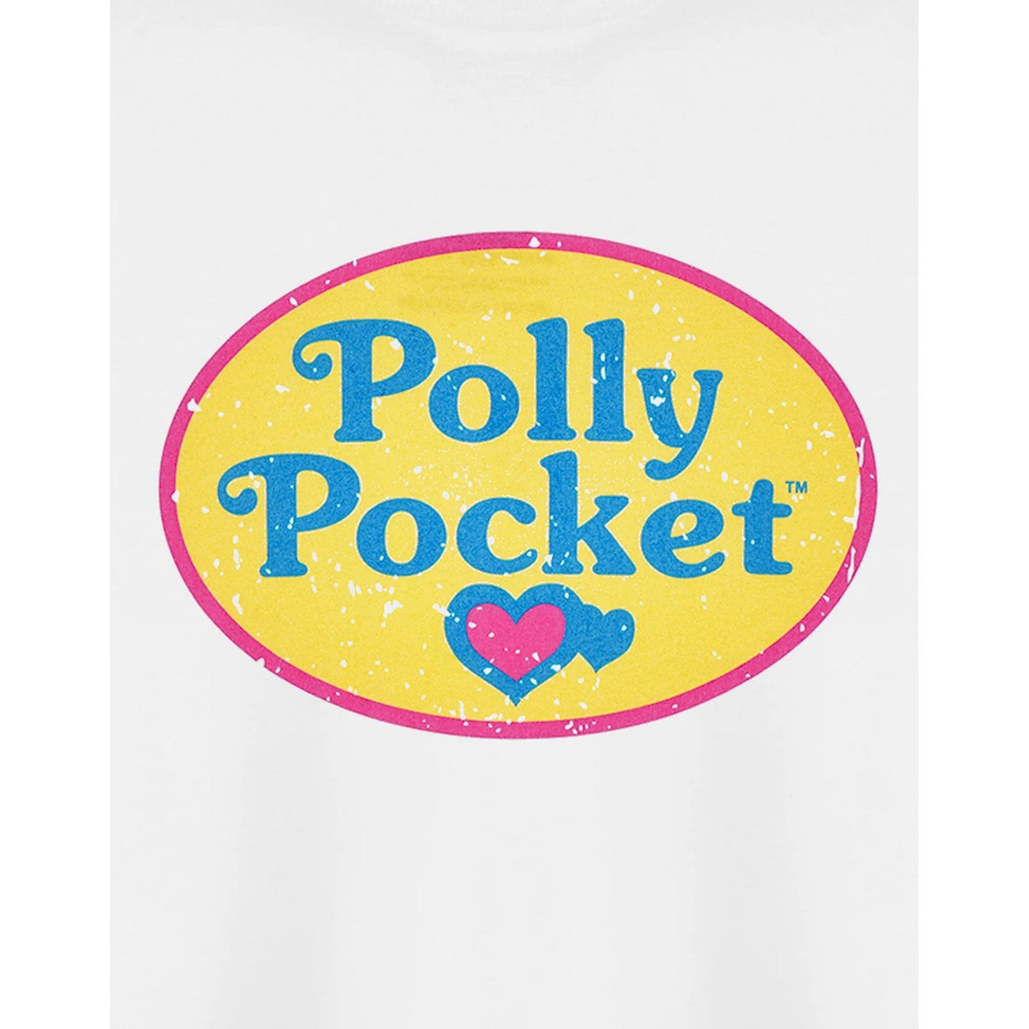White - Pack Shot - Polly Pocket Womens-Ladies Retro Logo Crop T-Shirt