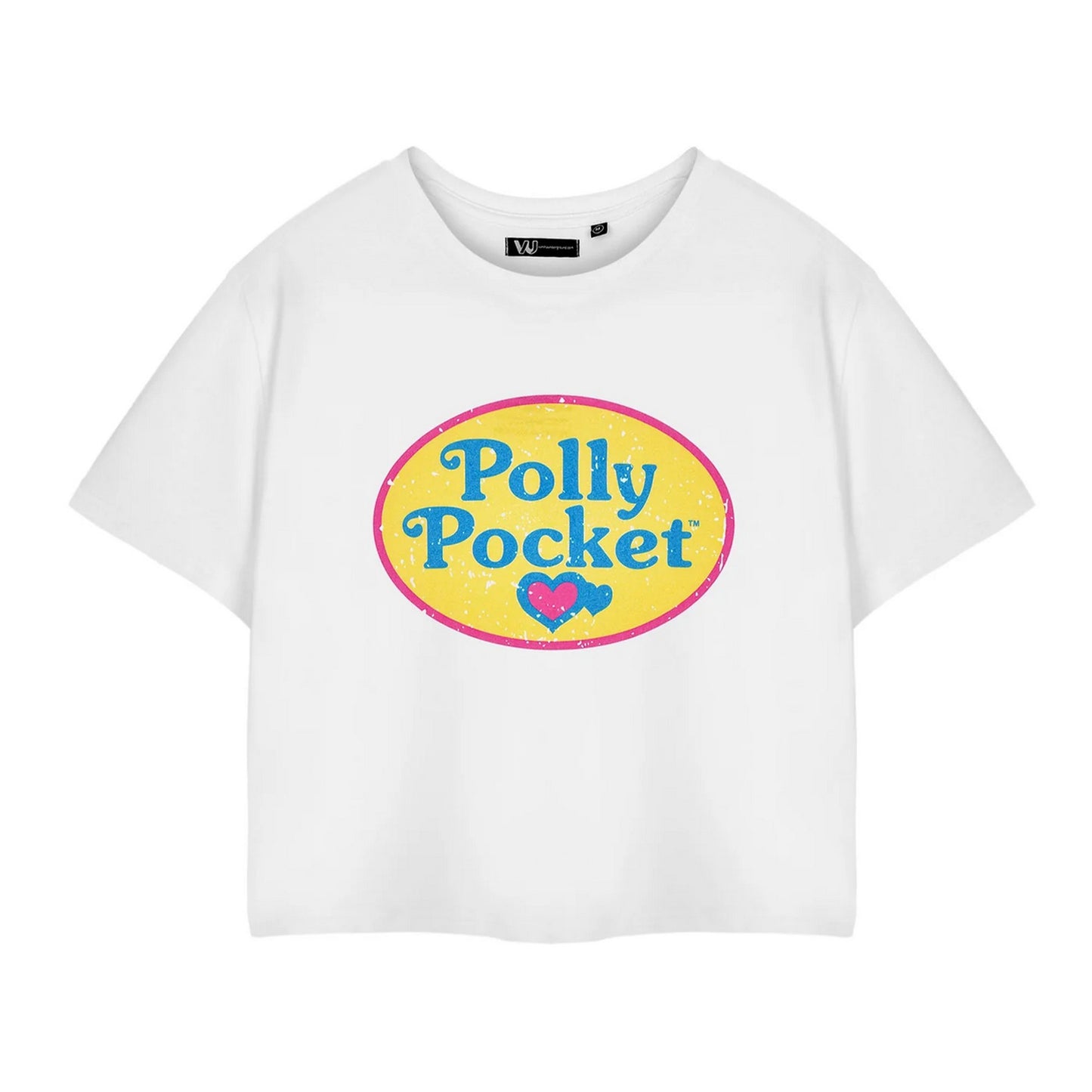 White - Front - Polly Pocket Womens-Ladies Retro Logo Crop T-Shirt