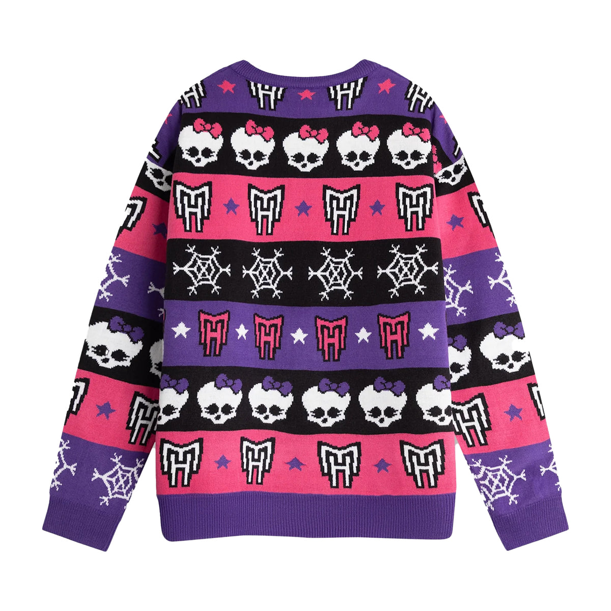 Multicoloured - Back - Monster High Womens-Ladies Skull & Snowflake Christmas Jumper