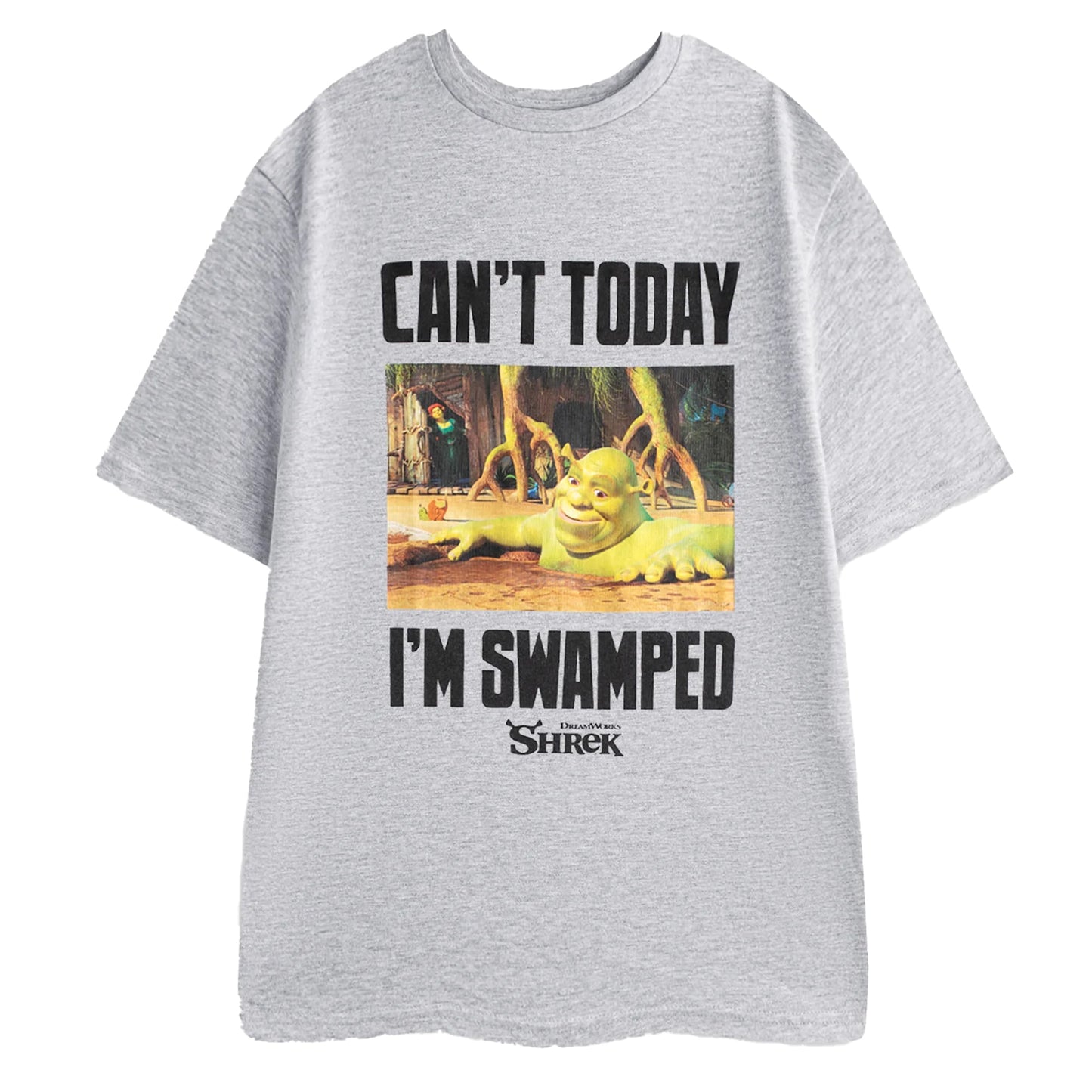 Multicoloured - Back - Shrek Mens Can´t Today I´m Swamped Short-Sleeved Long Pyjama Set