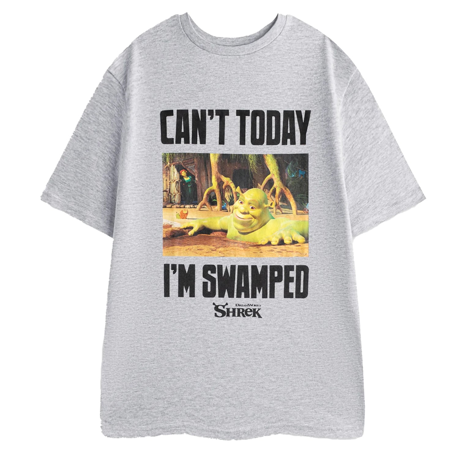 Multicoloured - Back - Shrek Mens Can´t Today I´m Swamped Short-Sleeved Long Pyjama Set