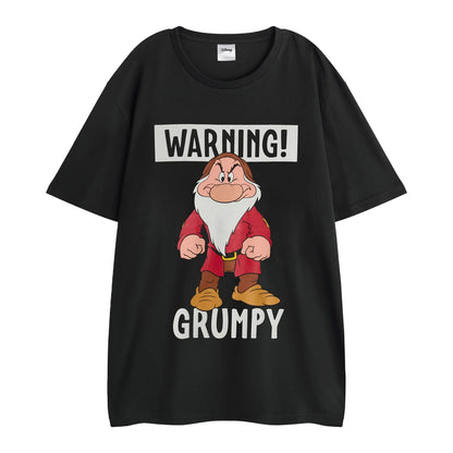 Black - Back - Snow White And The Seven Dwarfs Mens Grumpy Short-Sleeved Long Pyjama Set
