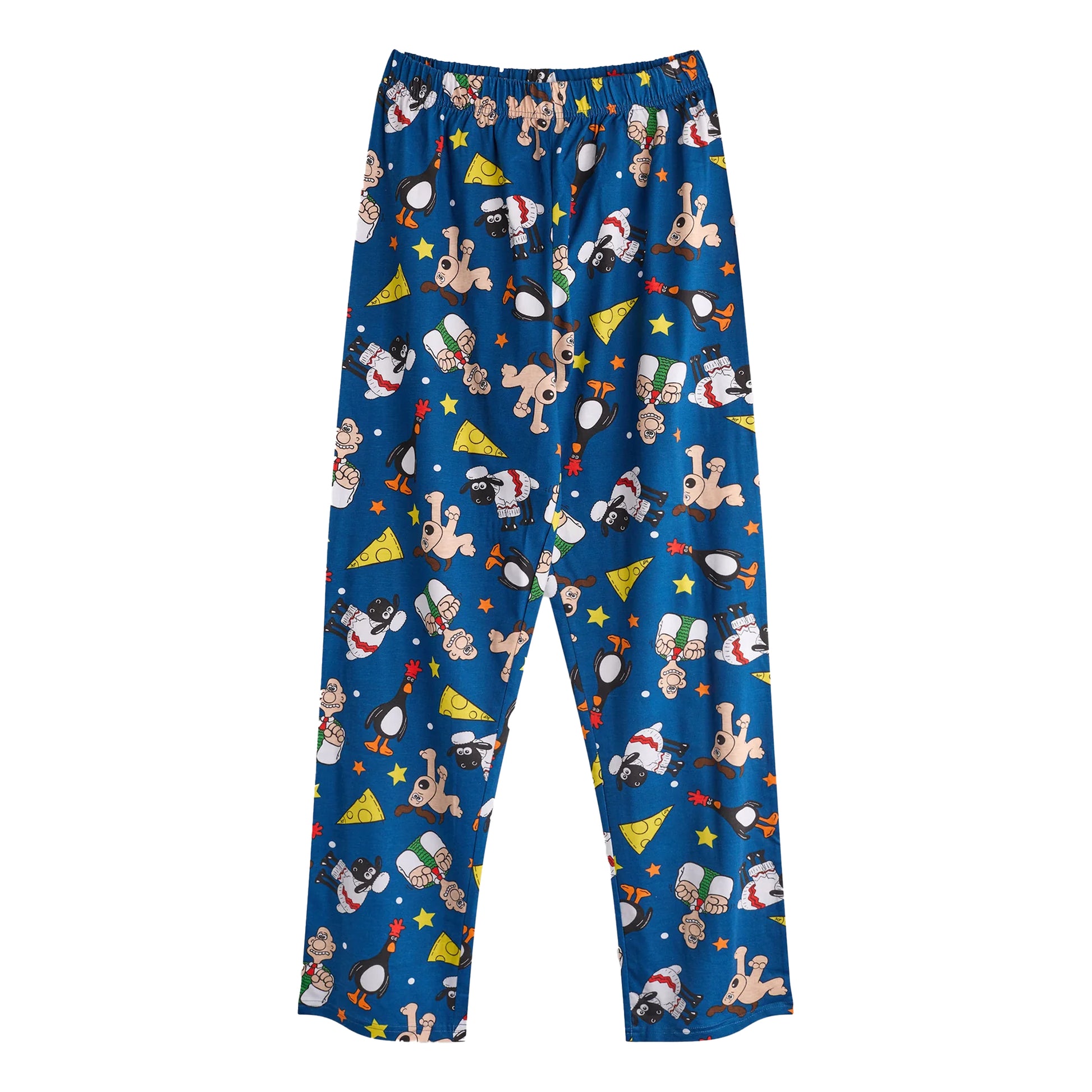 Grey-Blue - Lifestyle - Wallace and Gromit Mens Characters Short-Sleeved Long Pyjama Set