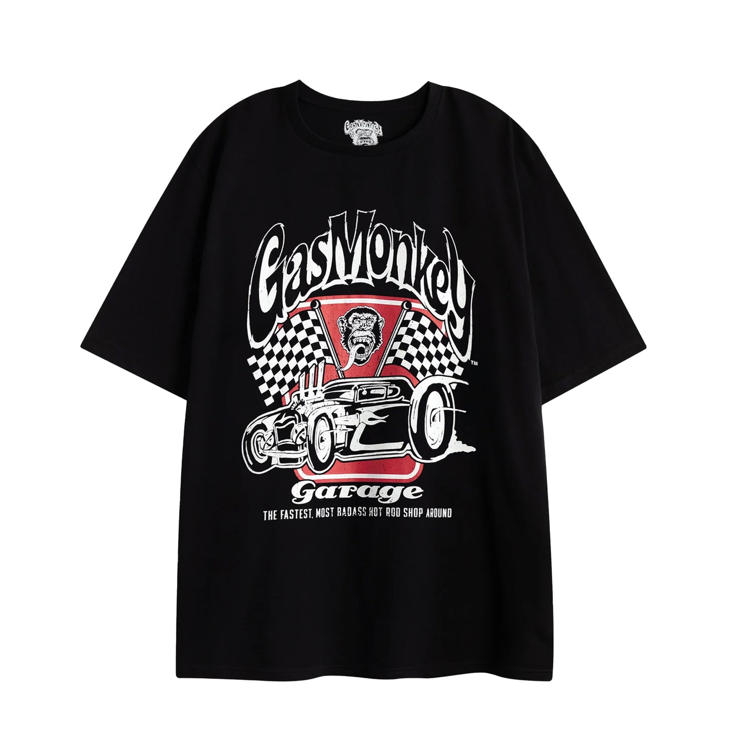Black-Grey - Back - Gas Monkey Garage Mens Logo Short-Sleeved Short Pyjama Set