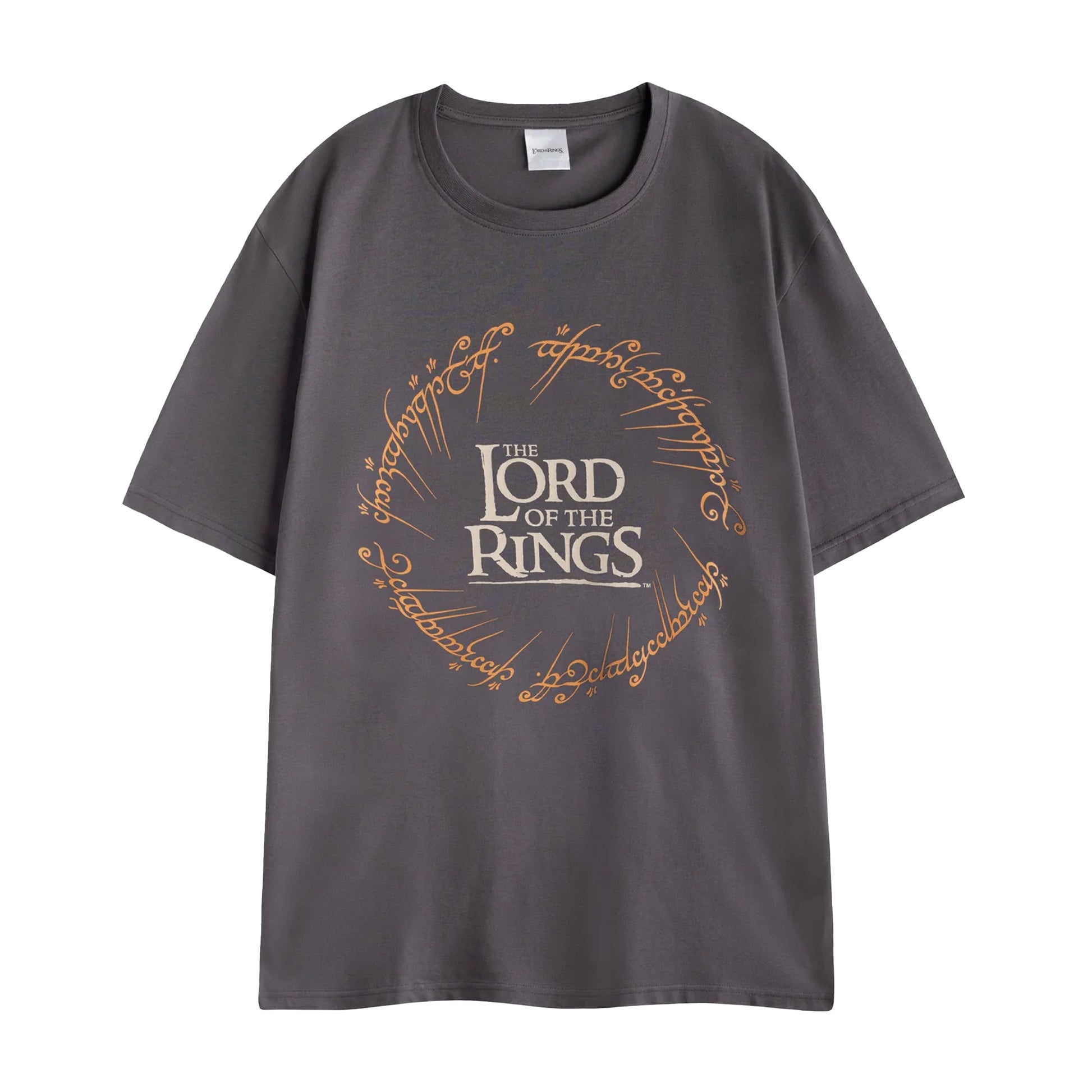 Black-Off White - Back - Lord Of The Rings Mens Logo Short-Sleeved Long Pyjama Set