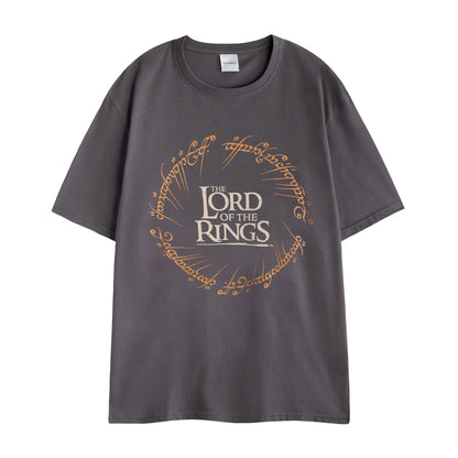 Black-Off White - Back - Lord Of The Rings Mens Logo Short-Sleeved Long Pyjama Set