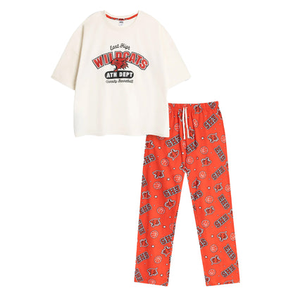 Multicoloured - Front - High School Musical Womens-Ladies Short-Sleeved Long Pyjama Set