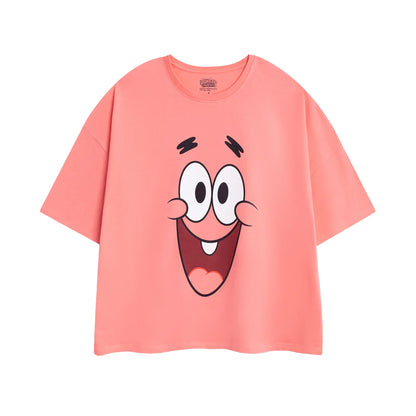 Pink-Green - Back - SpongeBob SquarePants Womens-Ladies Patrick Star Short-Sleeved Long Pyjama Set