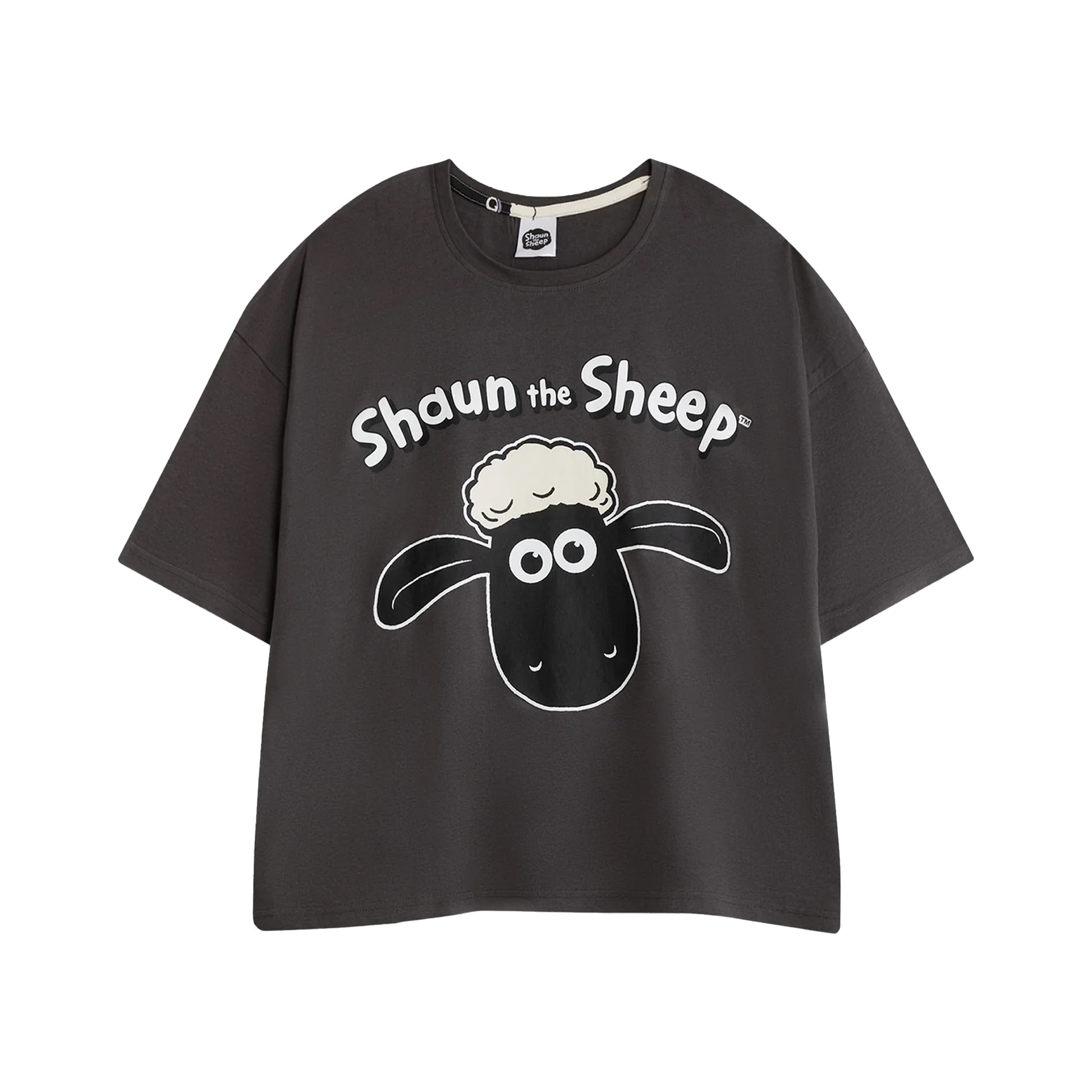 Grey-White - Back - Shaun the Sheep Womens-Ladies Character Short-Sleeved Long Pyjama Set
