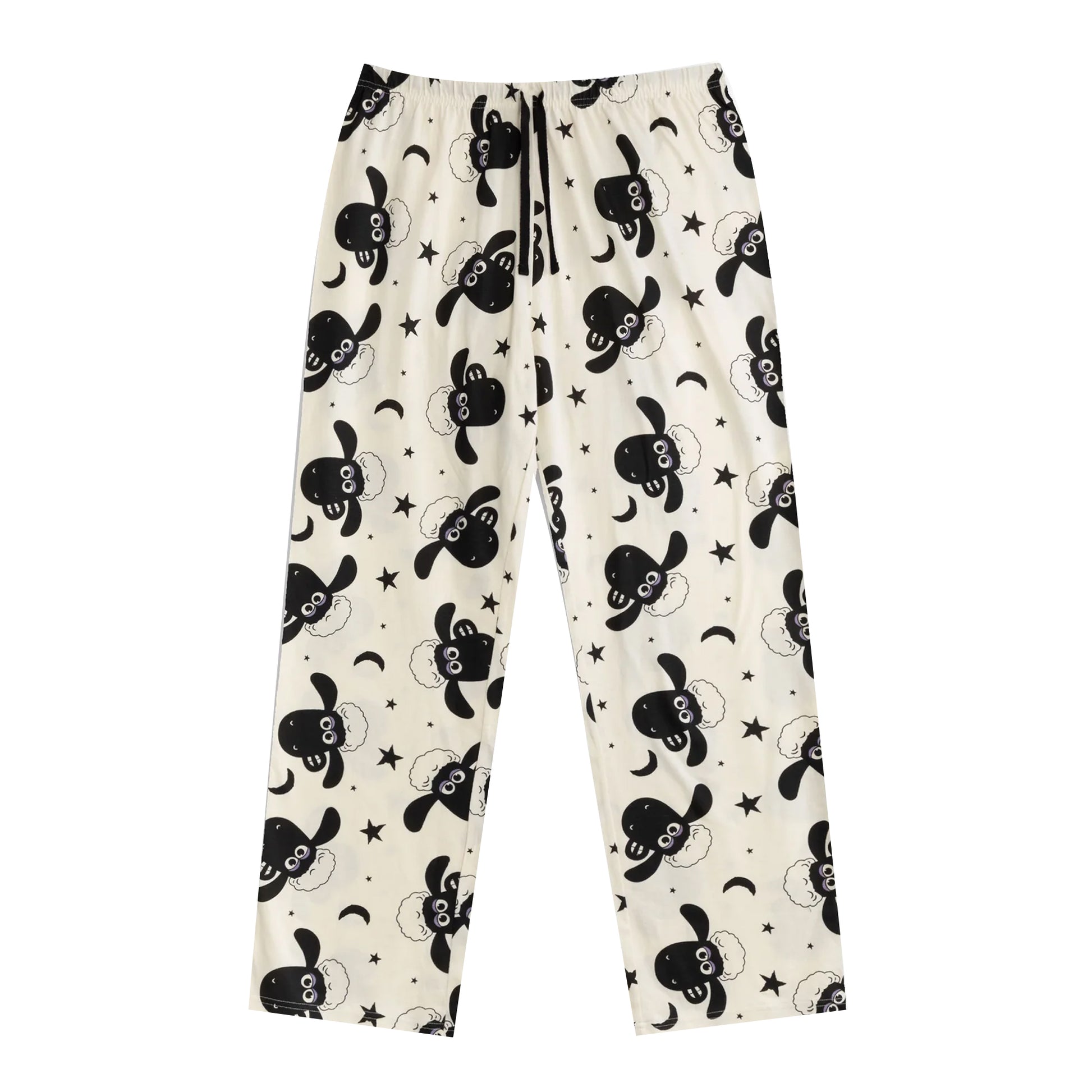 Grey-White - Lifestyle - Shaun the Sheep Womens-Ladies Character Short-Sleeved Long Pyjama Set
