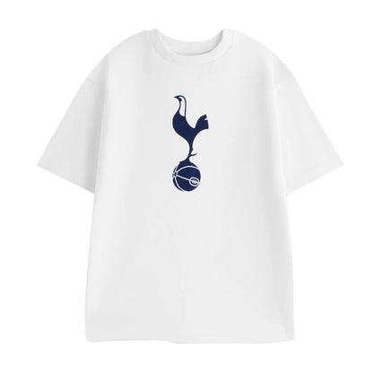 White-Navy - Back - Tottenham Hotspur FC Mens Crest Short-Sleeved Long Pyjama Set