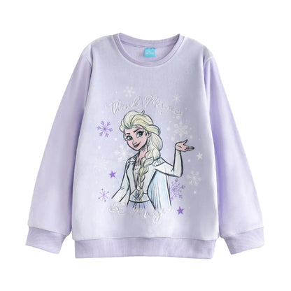 Purple - Back - Frozen Girls Elsa Long Pyjama Set