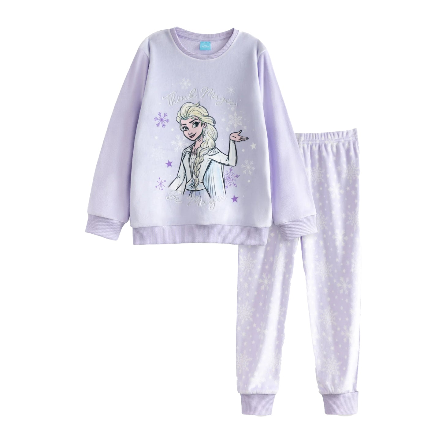 Purple - Front - Frozen Girls Elsa Long Pyjama Set