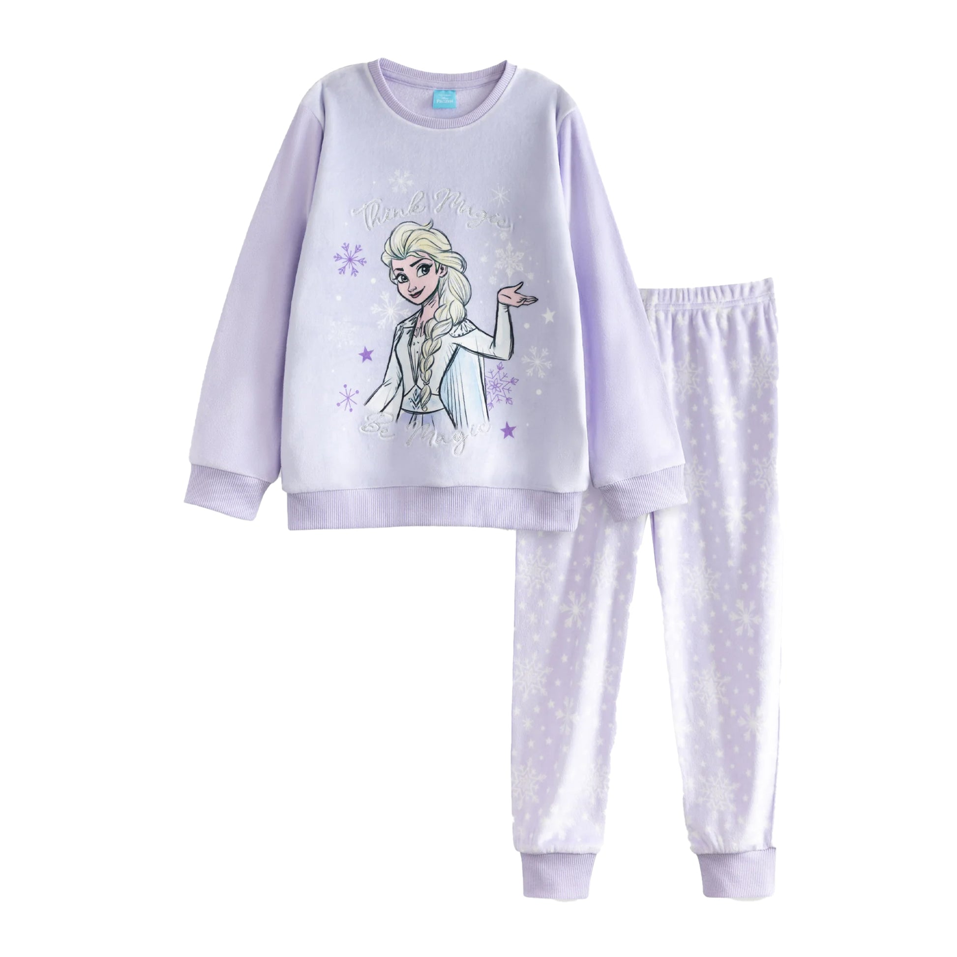 Purple - Front - Frozen Girls Elsa Long Pyjama Set