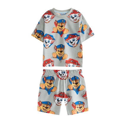 Light Green-Grey-Cream - Side - Paw Patrol Boys Pups Short-Sleeved Short Pyjama Set (Pack Of 3)