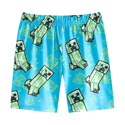 Multicoloured - Side - Minecraft Boys Creeper Short-Sleeved Short Pyjama Set (Pack of 2)