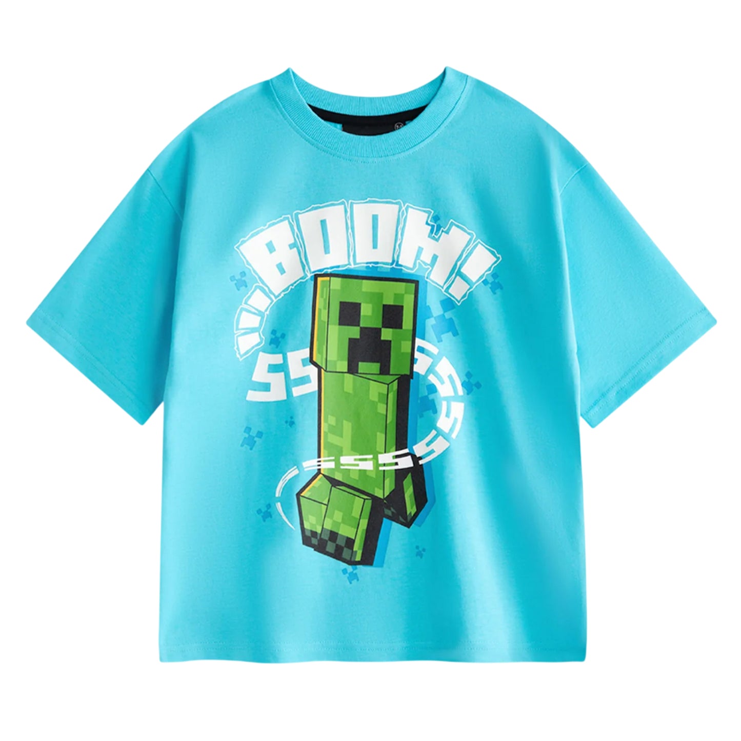 Light Blue-Green - Back - Minecraft Boys Creeper Short-Sleeved Short Pyjama Set (Pack of 2)