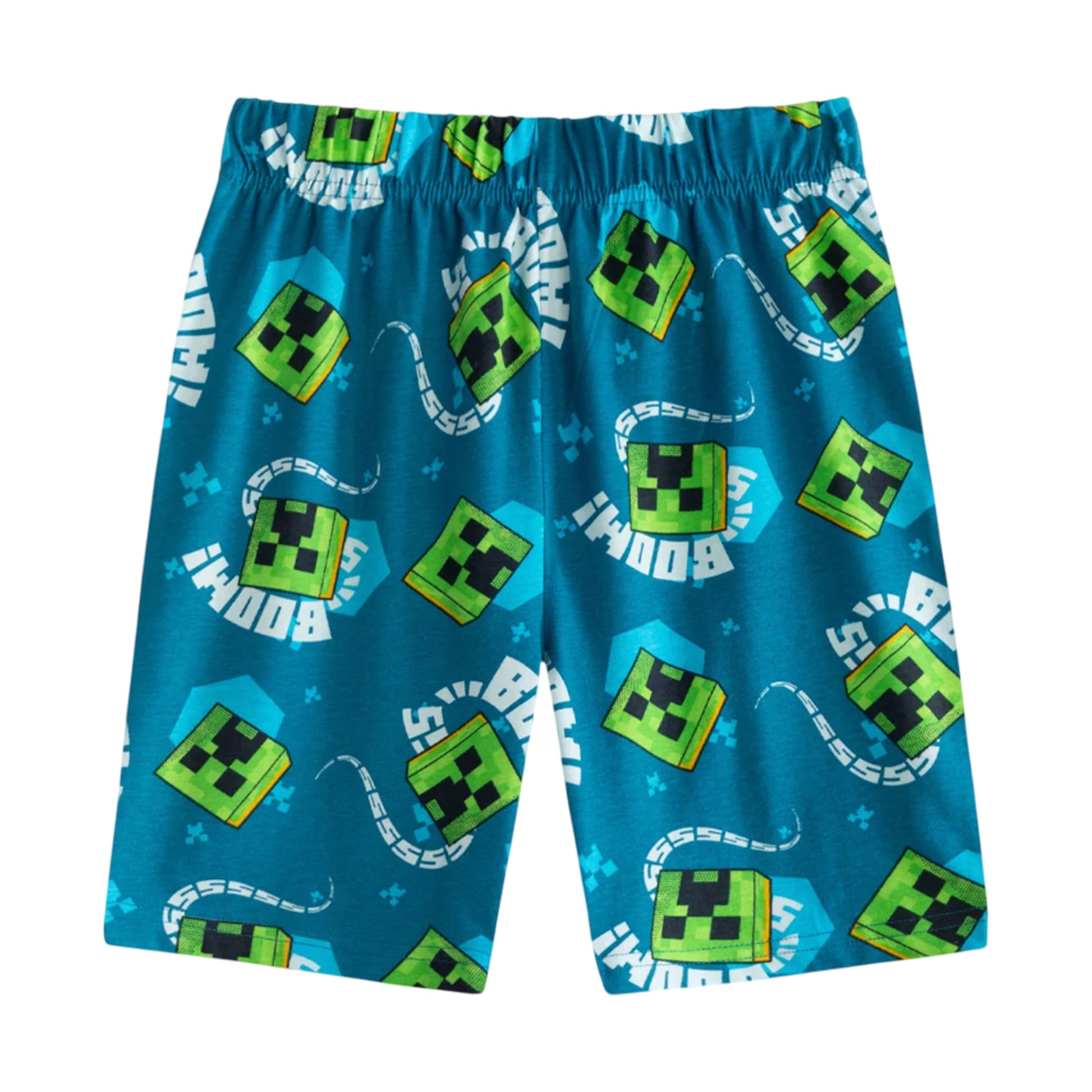 Light Blue-Green - Side - Minecraft Boys Creeper Short-Sleeved Short Pyjama Set (Pack of 2)