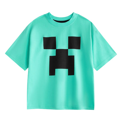 Light Blue-Green - Lifestyle - Minecraft Boys Creeper Short-Sleeved Short Pyjama Set (Pack of 2)