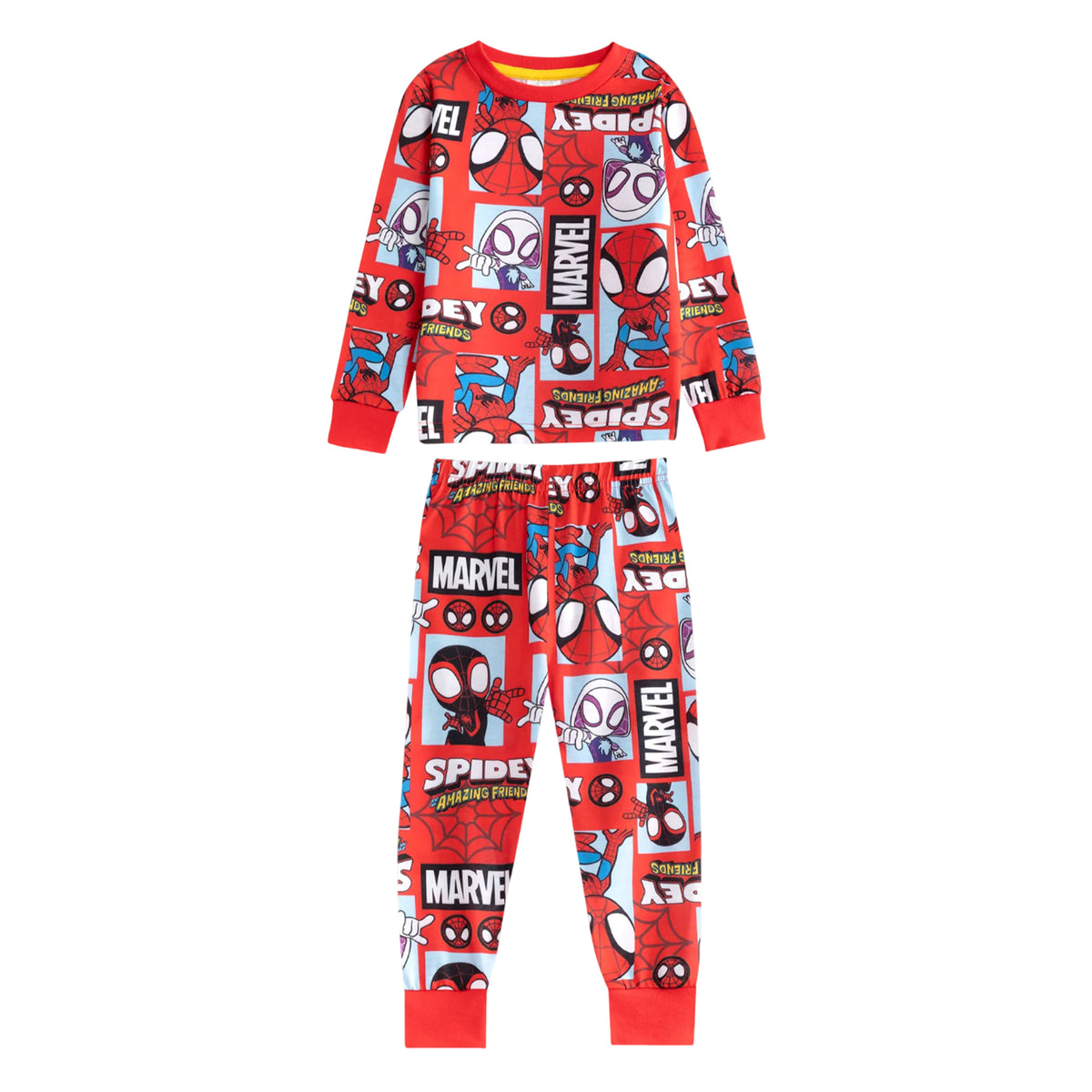Red-Blue - Side - Spidey And His Amazing Friends Boys Long Pyjama Set (Pack of 2)