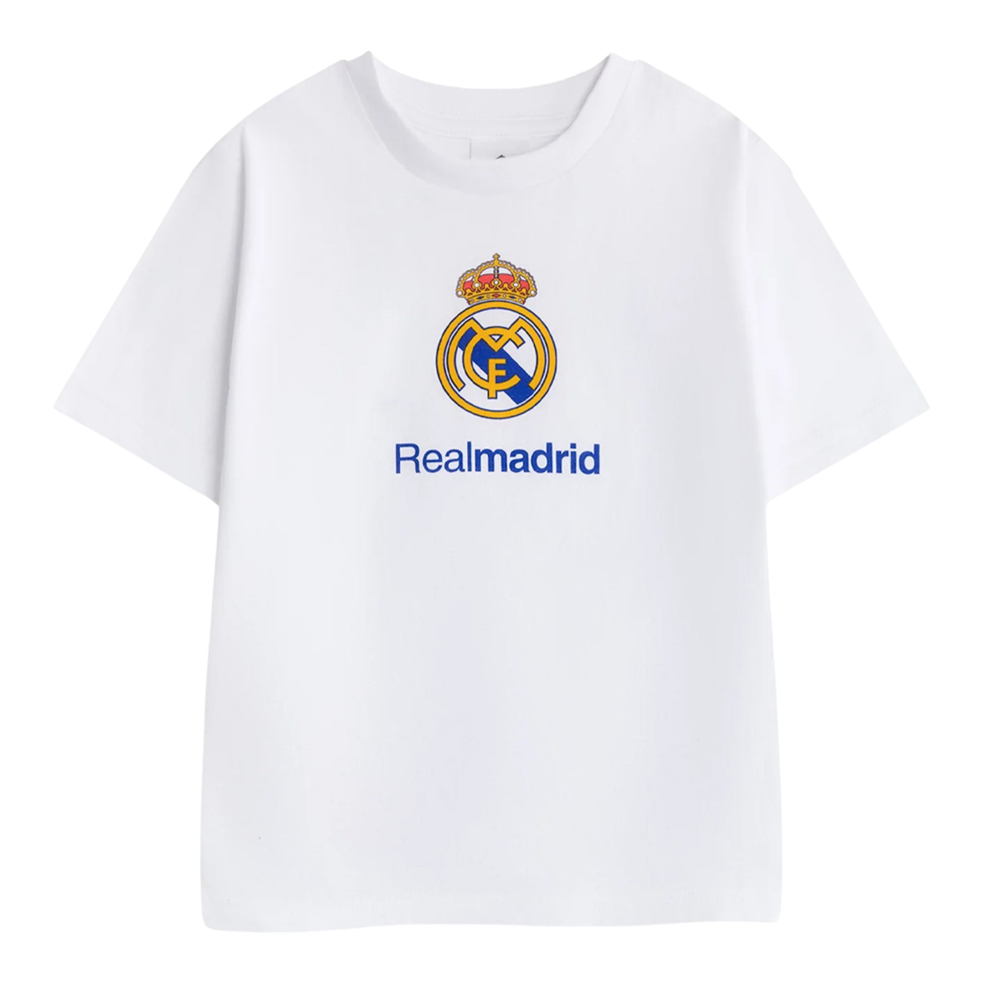 White-Blue - Side - Real Madrid CF Boys Crest Short-Sleeved Long Pyjama Set