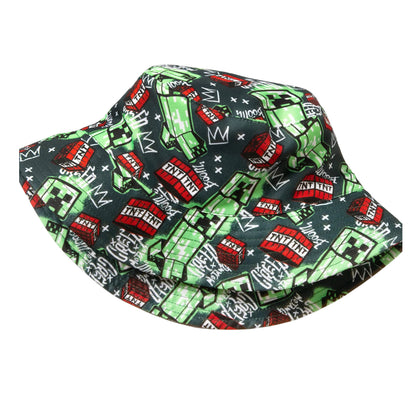 Multicoloured - Lifestyle - Minecraft Childrens-Kids Creeper Bucket Hat