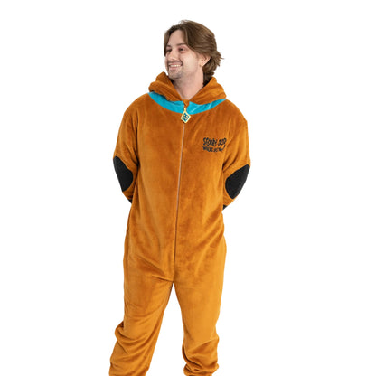 Brown - Side - Scooby Doo Unisex Adult Character Jumpsuit