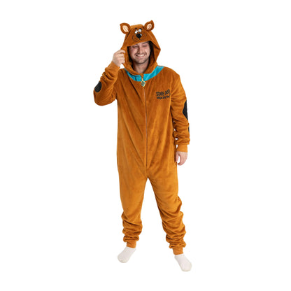 Brown - Front - Scooby Doo Unisex Adult Character Jumpsuit