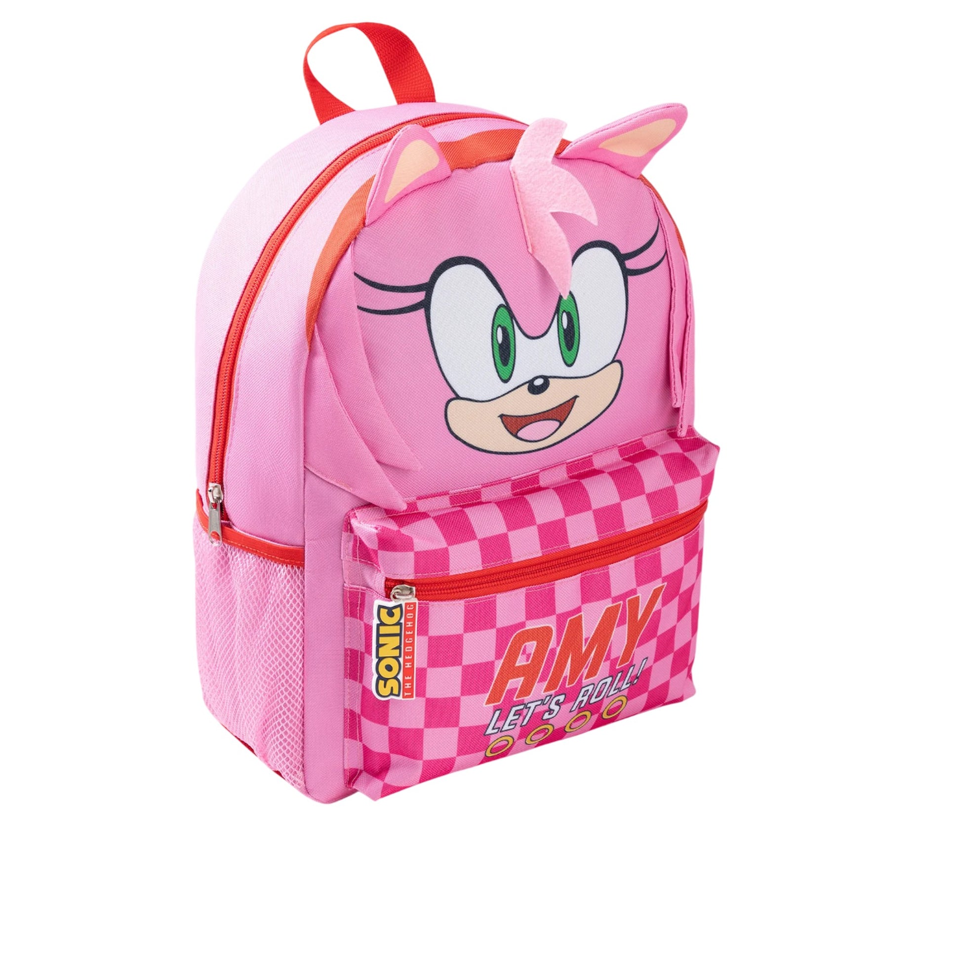 Pink - Side - Sonic The Hedgehog Childrens-Kids Amy Backpack