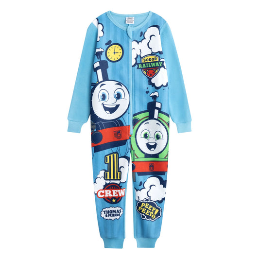 Blue - Front - Thomas & Friends Boys Crew All-In-One Nightwear