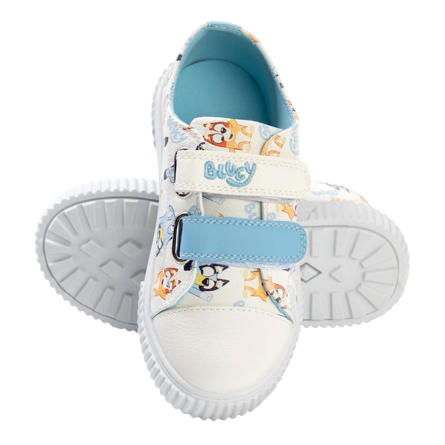 White-Multicoloured - Lifestyle - Bluey Childrens-Kids Character Hook and Loop Trainers