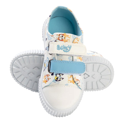 White-Multicoloured - Lifestyle - Bluey Childrens-Kids Character Hook and Loop Trainers