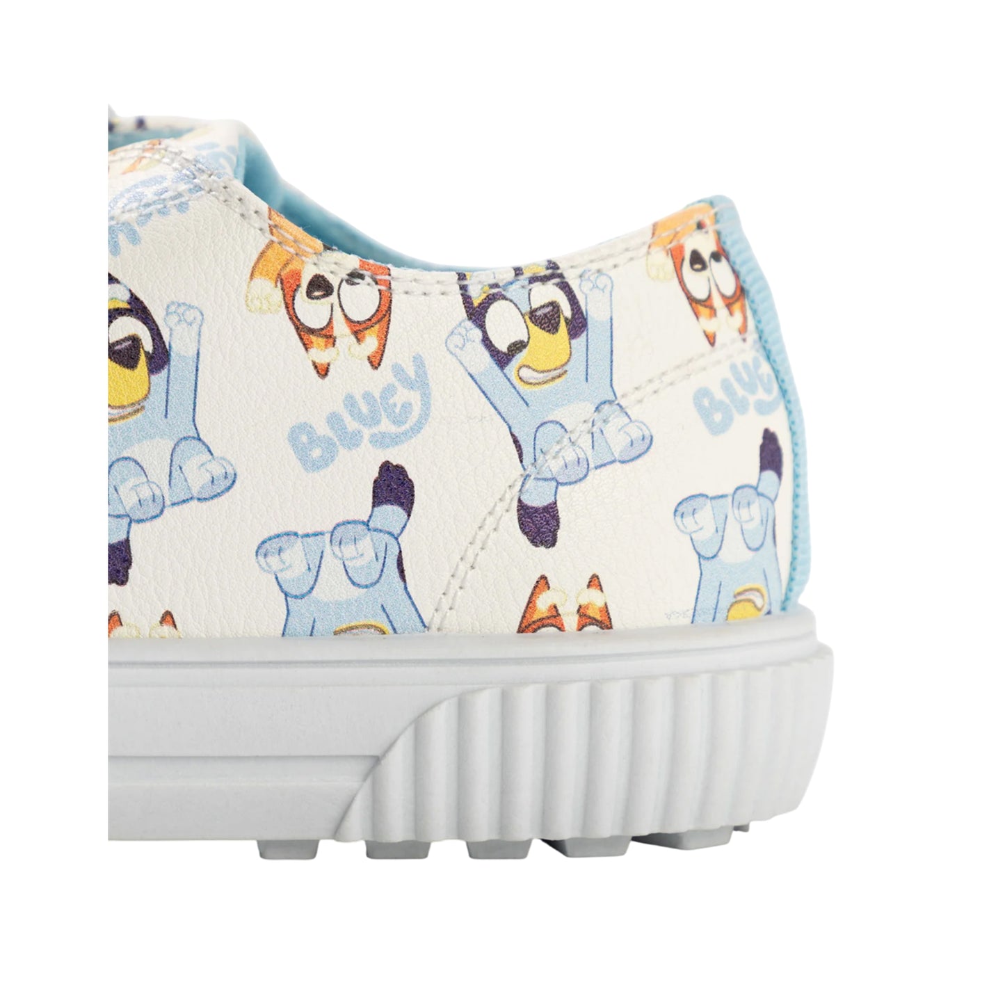 White-Multicoloured - Close up - Bluey Childrens-Kids Character Hook and Loop Trainers
