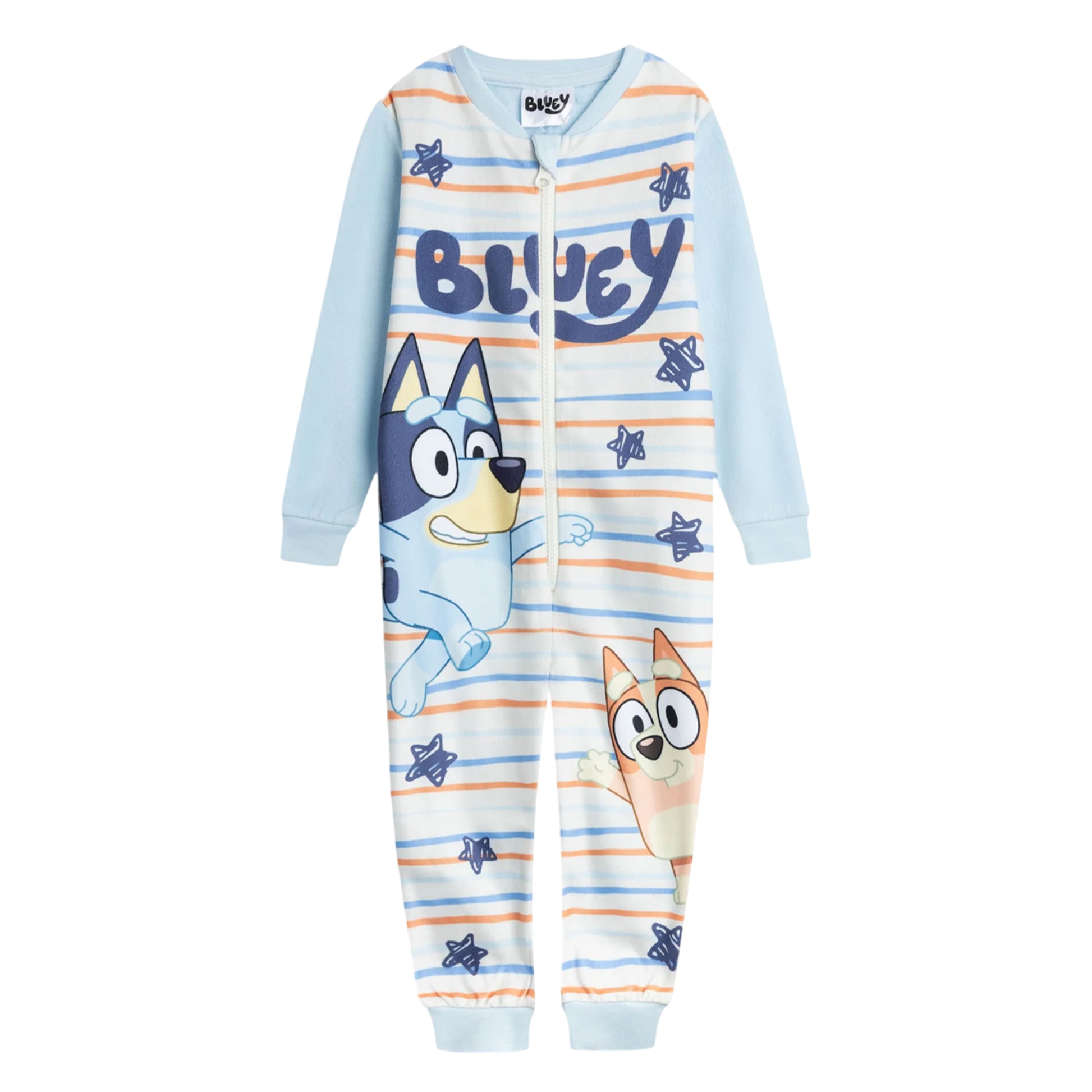 Blue - Front - Bluey Boys Bluey & Bingo All-In-One Nightwear