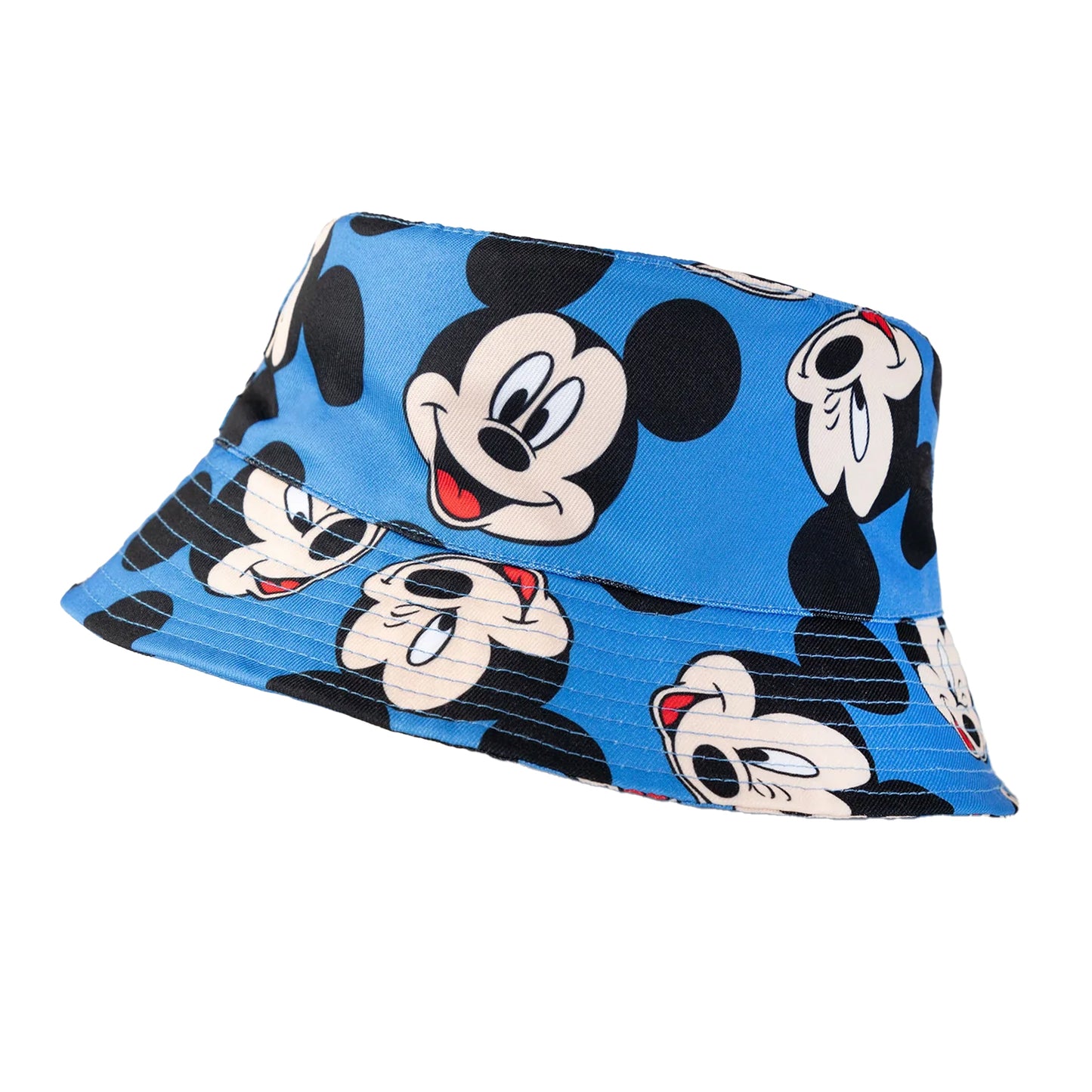 Blue - Side - Mickey Mouse Boys Reversible Bucket Hat & Cap Set