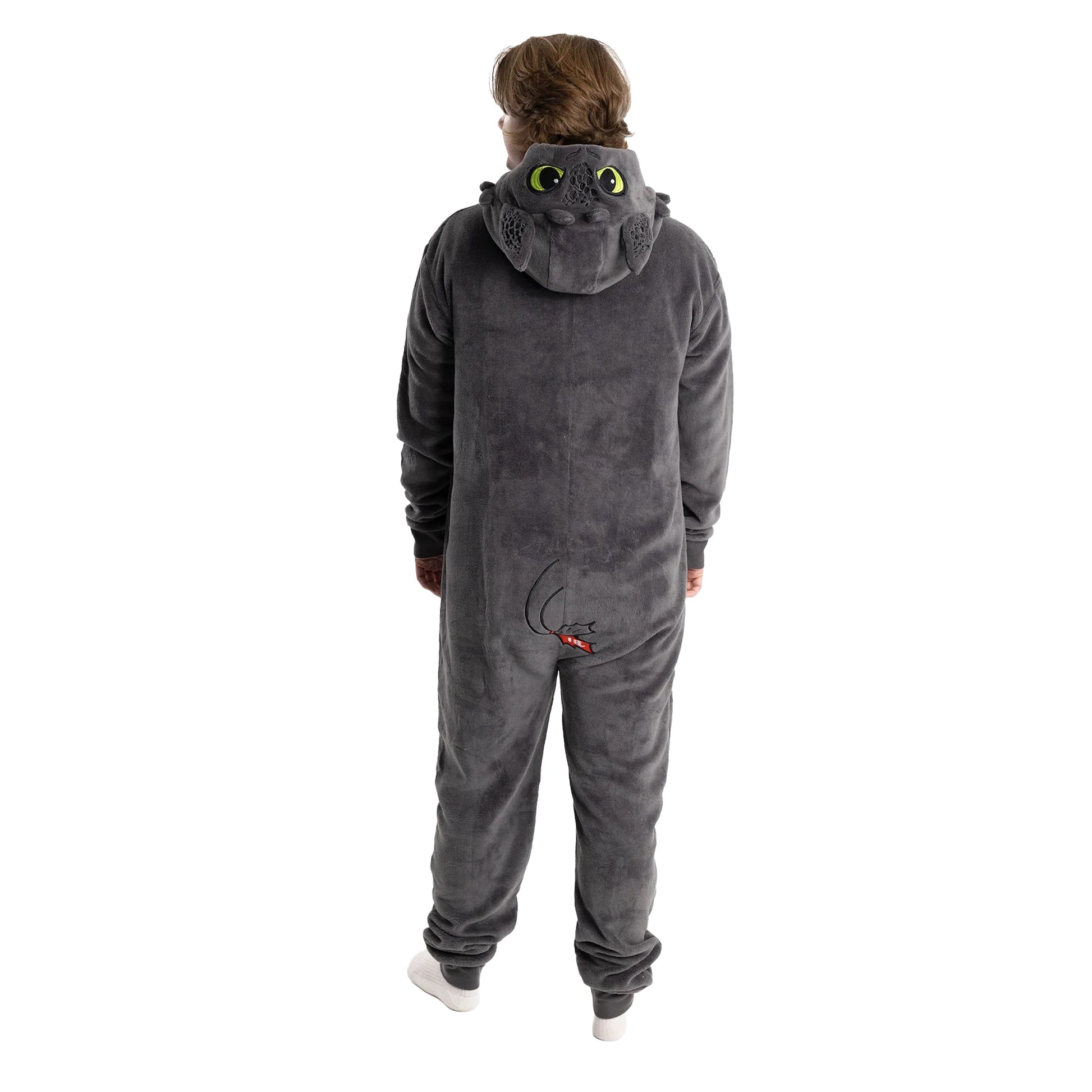 Black - Back - How To Train Your Dragon Unisex Adult Toothless All-In-One Nightwear