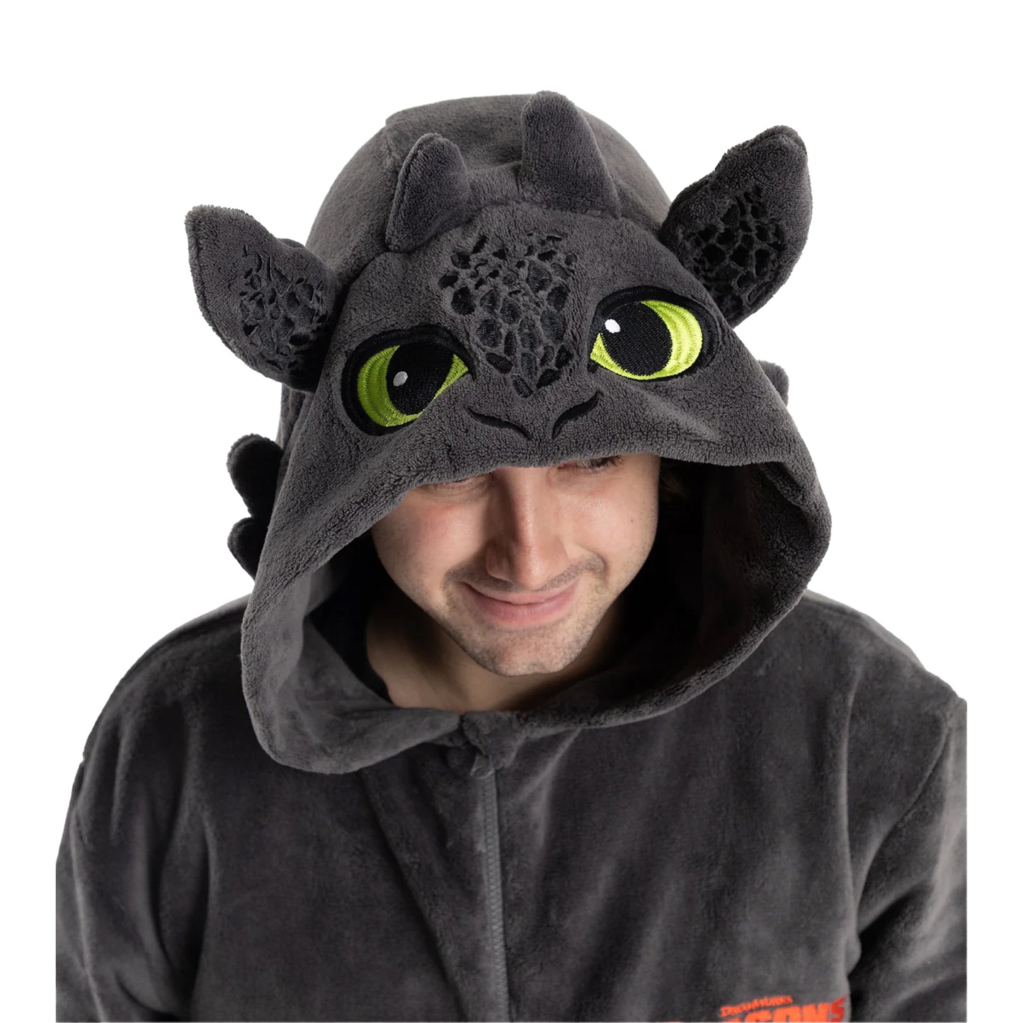 Black - Side - How To Train Your Dragon Unisex Adult Toothless All-In-One Nightwear