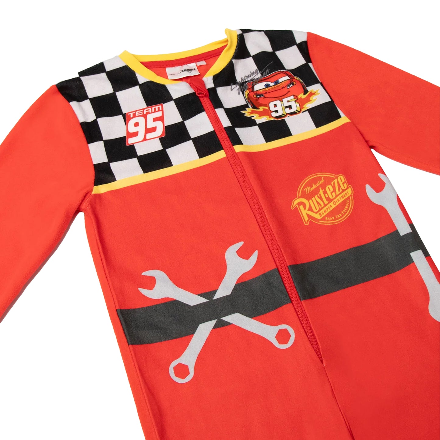 Red - Side - Cars Boys Lightning McQueen All-In-One Nightwear