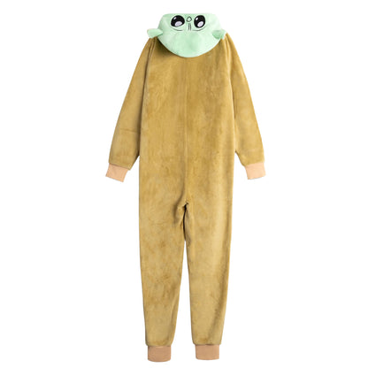 Green-Brown - Back - Star Wars Unisex Adult Grogu All-In-One Nightwear