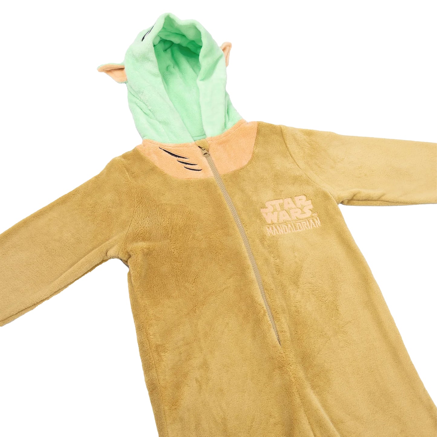 Green-Brown - Side - Star Wars Unisex Adult Grogu All-In-One Nightwear