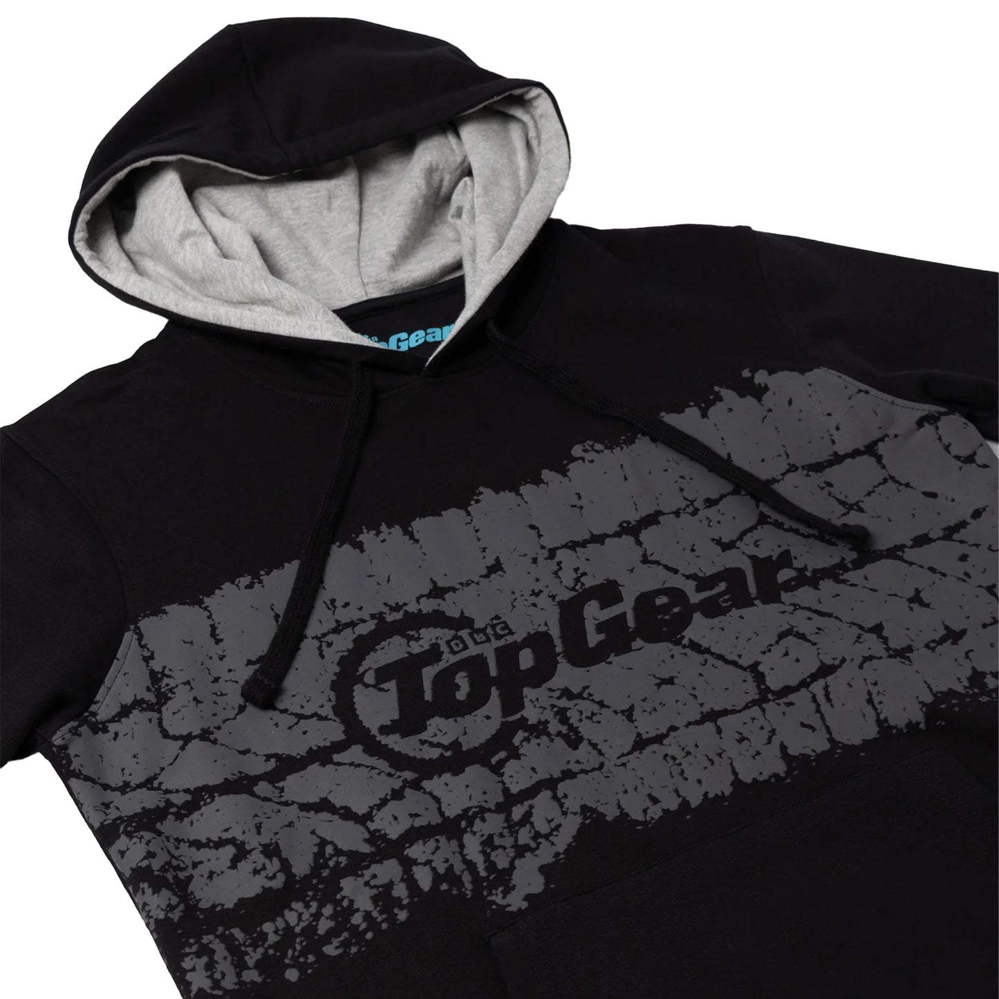 Grey - Side - Top Gear Unisex Adult Tyre Hoodie