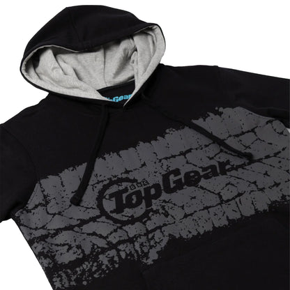 Grey - Side - Top Gear Unisex Adult Tyre Hoodie