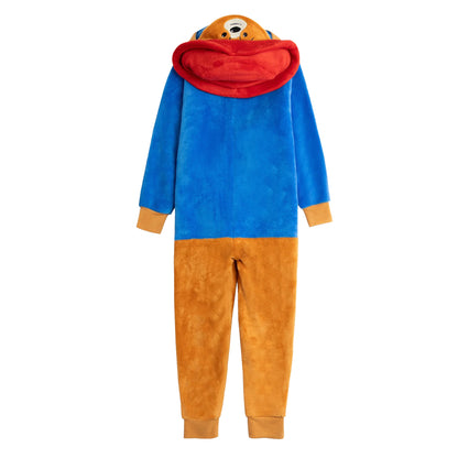 Blue - Back - Paddington Bear Childrens-Kids Character All-In-One Nightwear