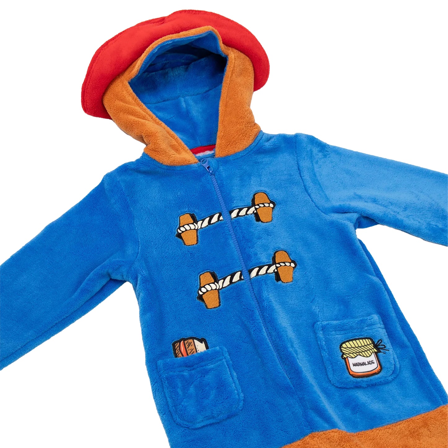 Blue - Side - Paddington Bear Childrens-Kids Character All-In-One Nightwear