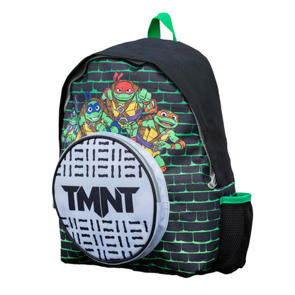 Black - Side - Teenage Mutant Ninja Turtles Childrens-Kids Front Pocket Backpack