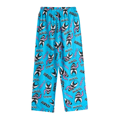 Black-Blue - Lifestyle - Venom Mens Approach With Caution Short-Sleeved Long Pyjama Set