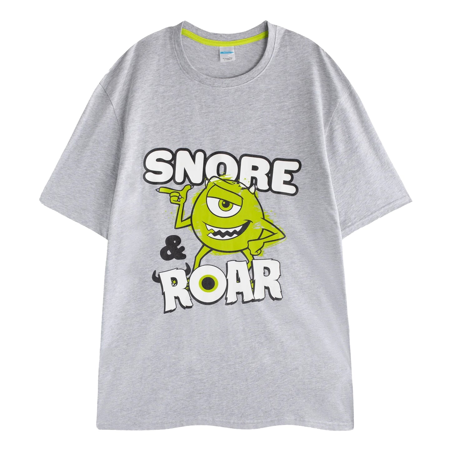 Multicoloured - Side - Monsters Inc Mens Mike Wazowski Short-Sleeved Long Pyjama Set