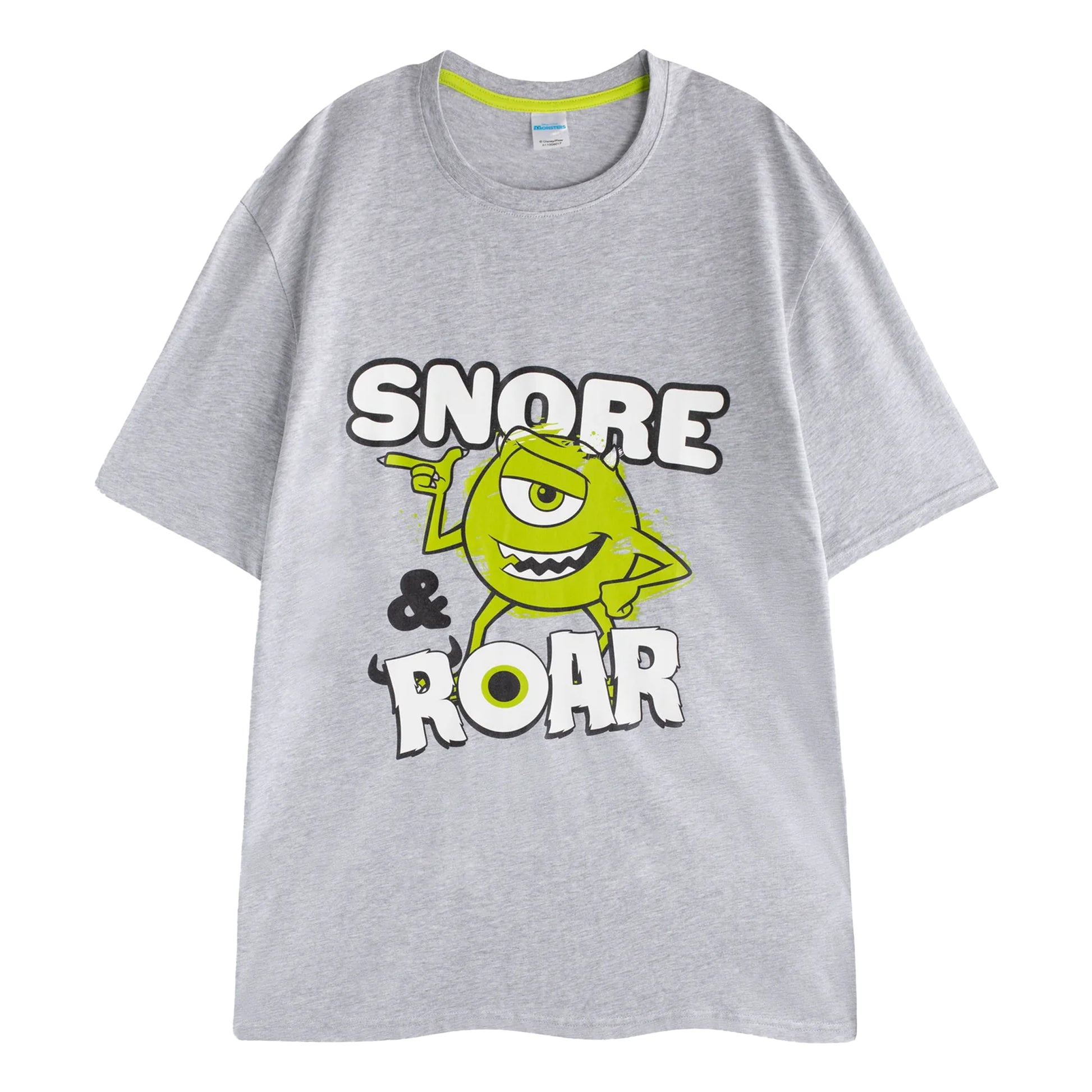 Multicoloured - Side - Monsters Inc Mens Mike Wazowski Short-Sleeved Long Pyjama Set